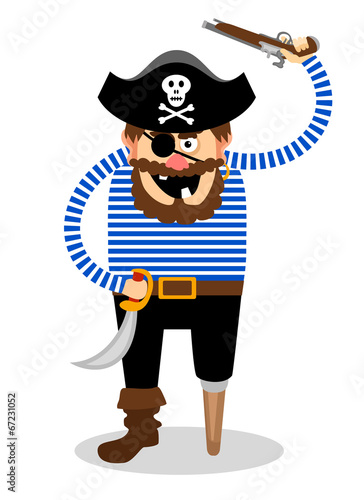Vector pirate on a white background