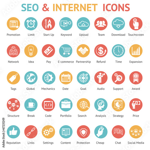 Large set of SEO and internet icons