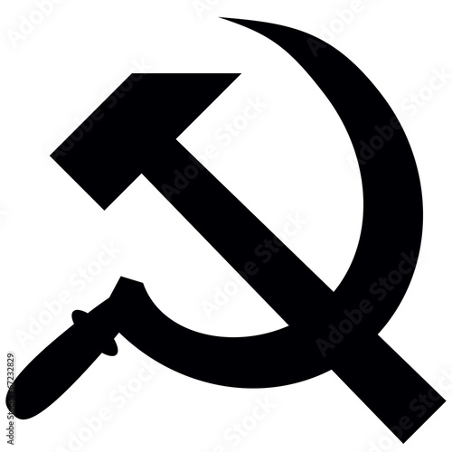 hammer and sickle isolated on white background, vector photo