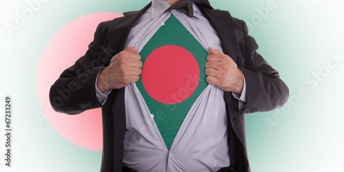 Business man with Bangladesh flag t-shirt