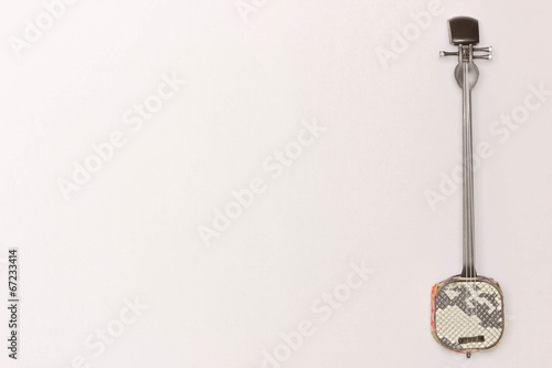 Shamisen on white background