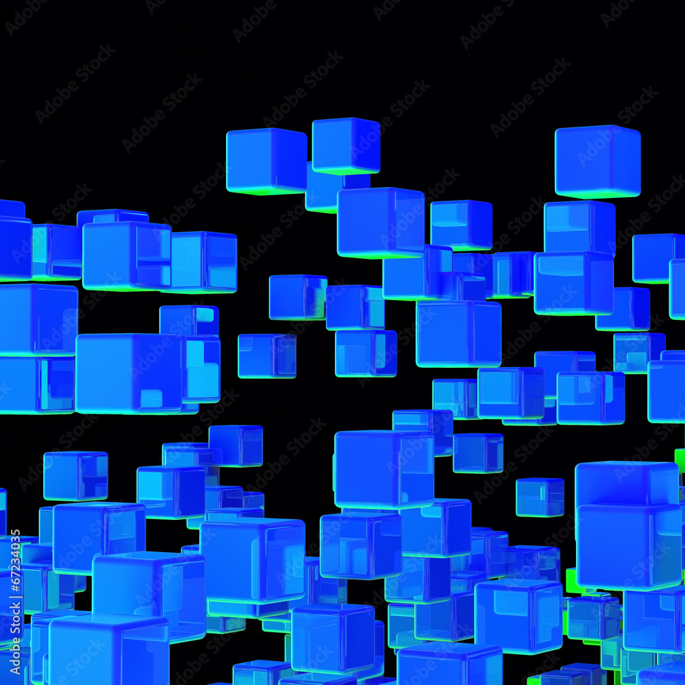 Blue cubes background Blue cubes background