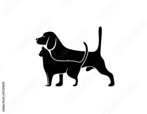 silhouette of pets