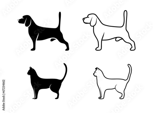 silhouette of pets