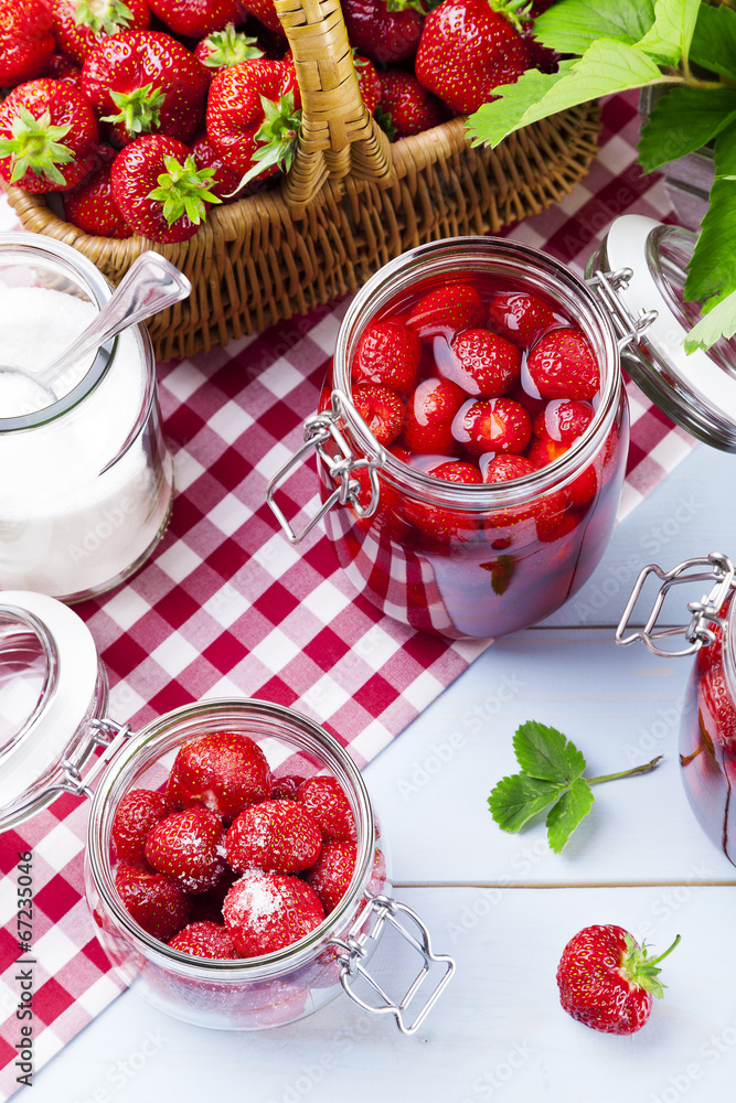 Homemade preserves, prepare compote of strawberries. Homemade preserves, prepare compote of strawberries.