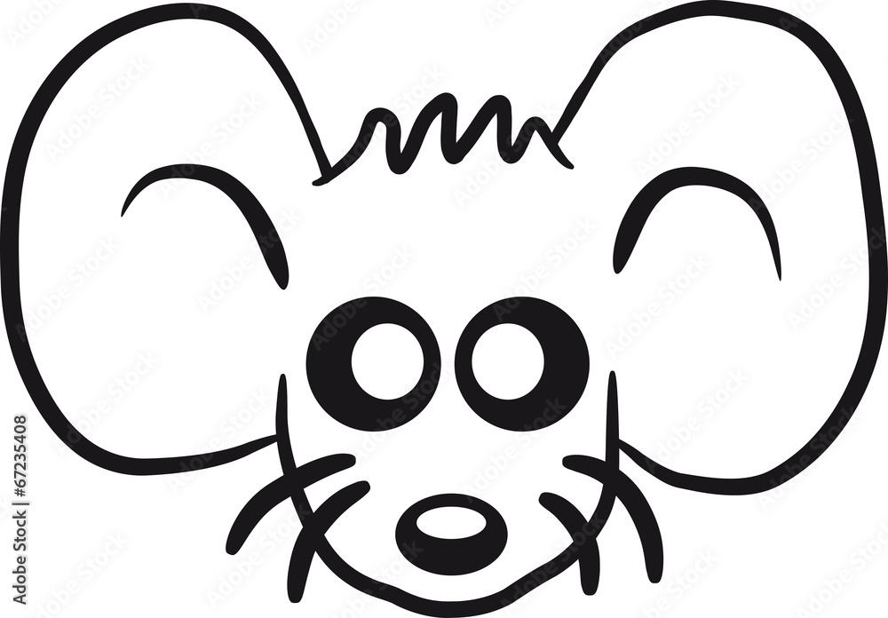 Süßes kleine niedliche Maus Gesicht Stock Illustration | Adobe Stock