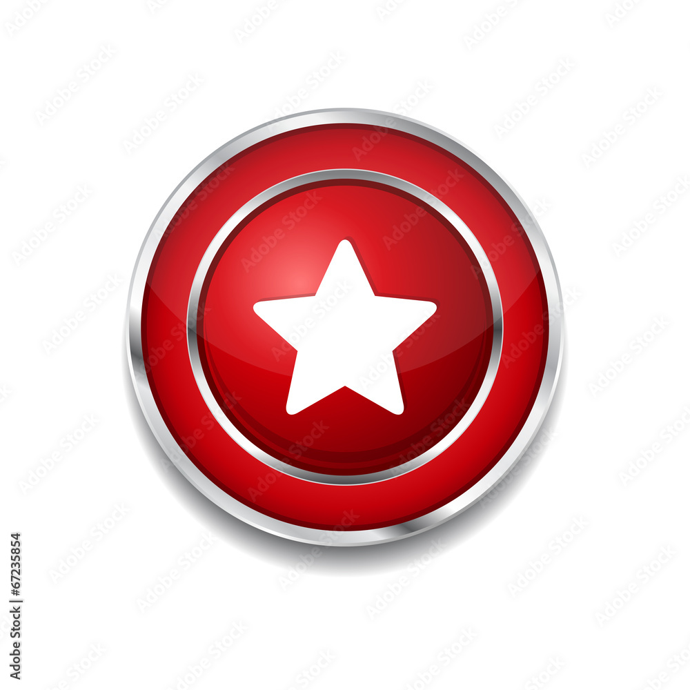 Star Circular Vector Red Web Icon Button Star Circular Vector Red Web Icon Button