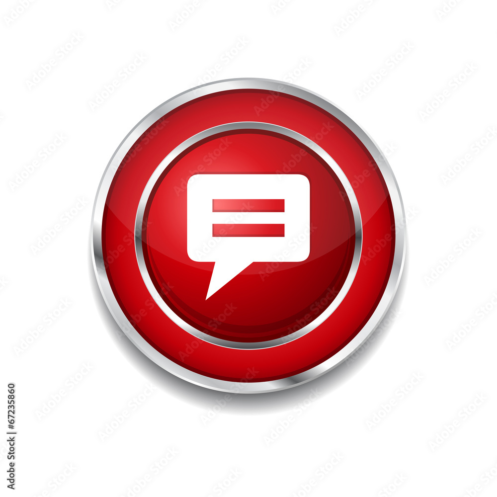 Message Circular Vector Red Web Icon Button Message Circular Vector Red Web Icon Button
