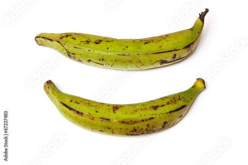 .Plantain bananas isolated  on a white background