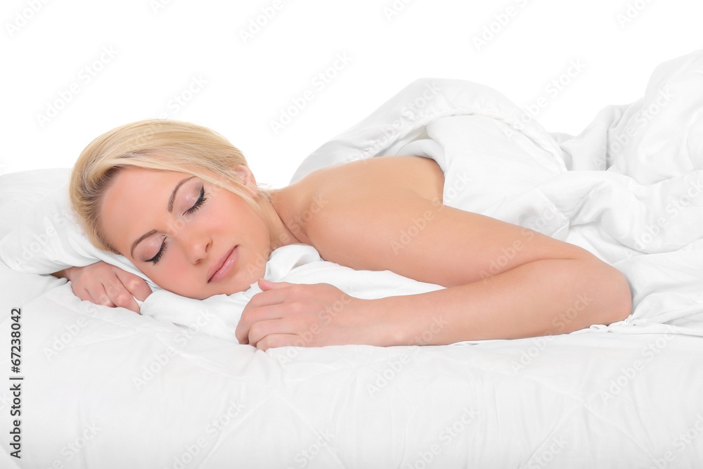 Young beautiful woman sleeping in bed Young beautiful woman sleeping in bed