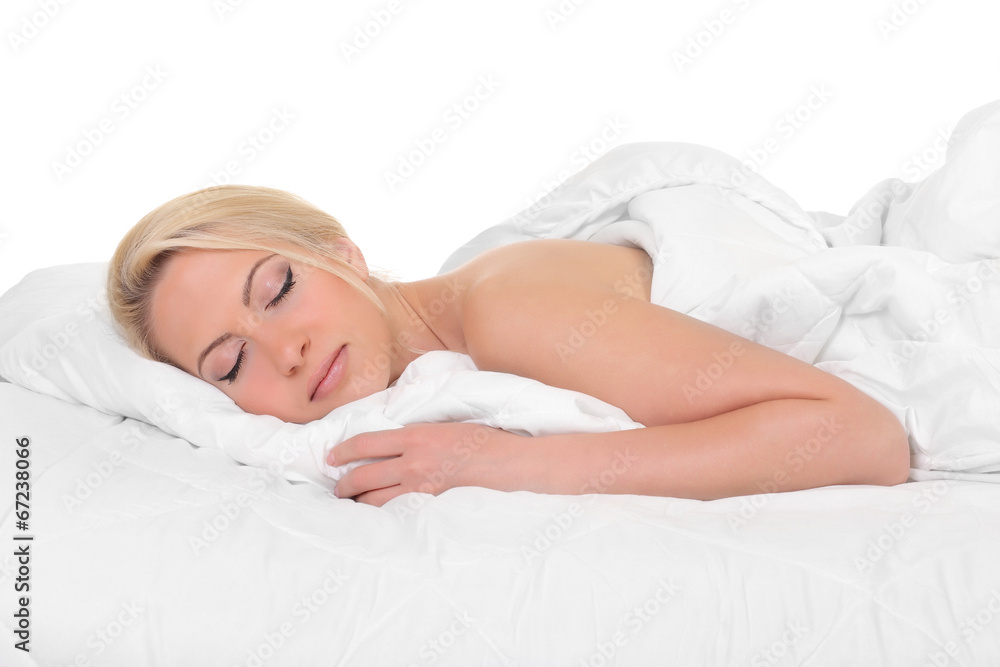 Young beautiful woman sleeping in bed Young beautiful woman sleeping in bed