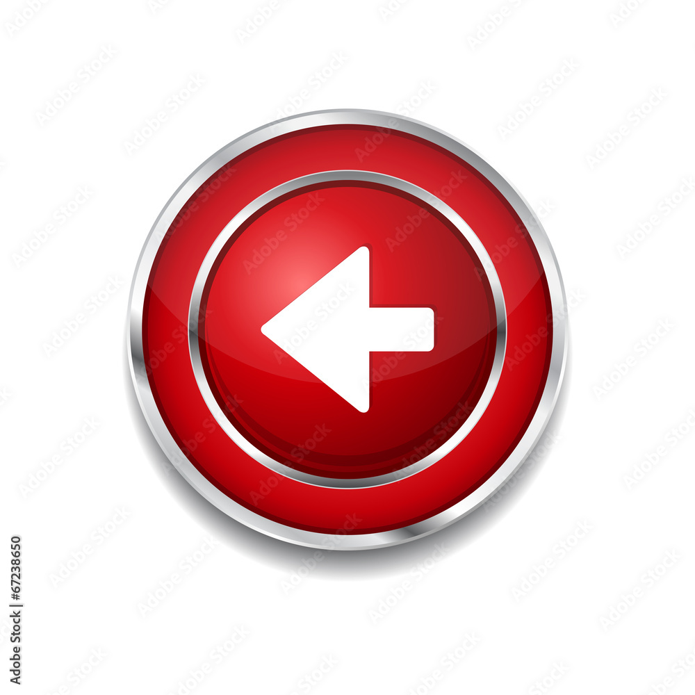 Left Key Circular Vector Red Web Icon Button Left Key Circular Vector Red Web Icon Button