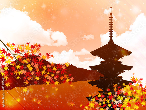 もみじ　京都　風景