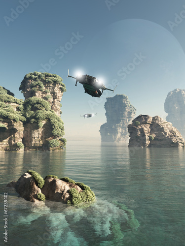 Flying Through The Sea Stacks photo