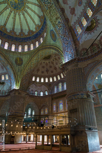 Inside Sultanahmet Mosque in Istanbul  Turkey