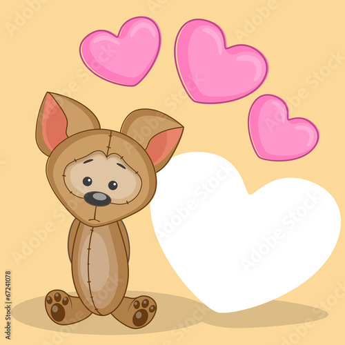 Dog with hearts