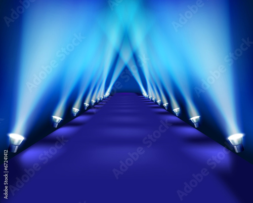 Stage during the performance. Vector illustration.