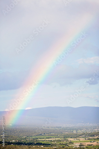 Rainbow over Provence aerial view