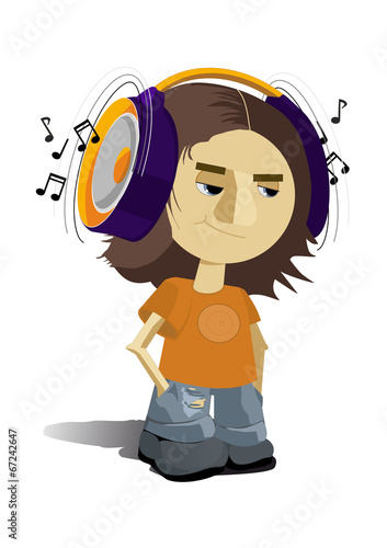 Boy listening to music