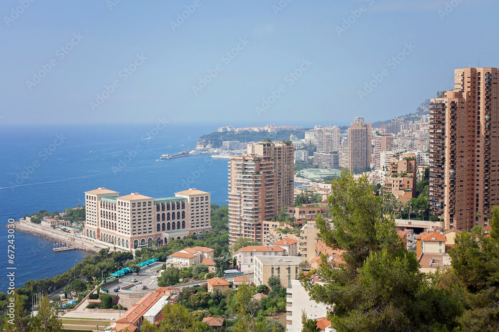 Fototapeta premium Monaco Montecarlo cityscape, principality aerial view