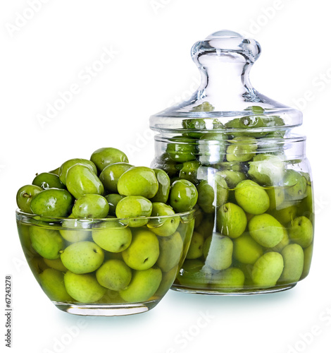 Olives in a glass , Preserved vegetables composition