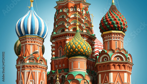 Canvastavla Russia, Moscow, St. Basil's Cathedral on red square
