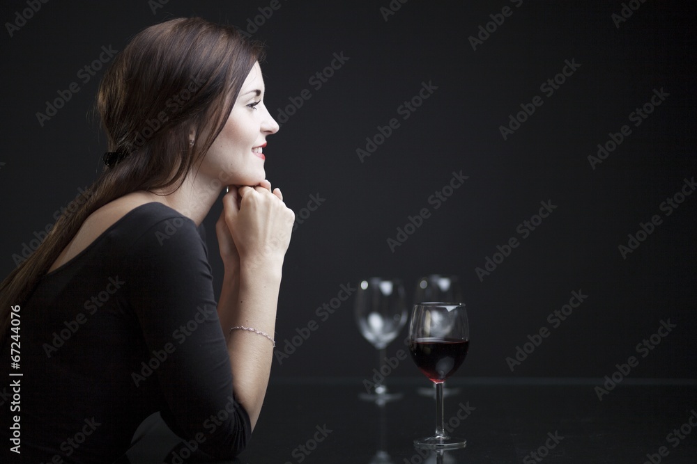 Luxury glamour woman in restaurant Luxury glamour woman in restaurant