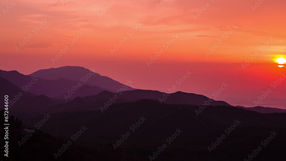 Beautiful Sunset at Mountains and Sea. HD 1080. Beautiful Sunset at Mountains and Sea. HD 1080.