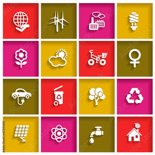 Flat icons set for Web
