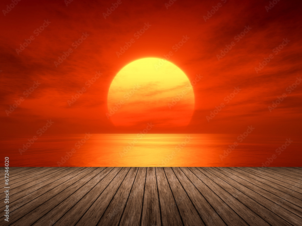 Obraz premium czerwony zachód słońca