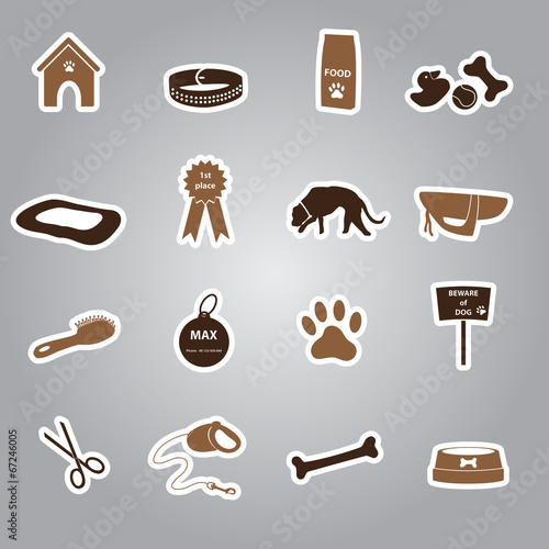 dog stickers set eps10