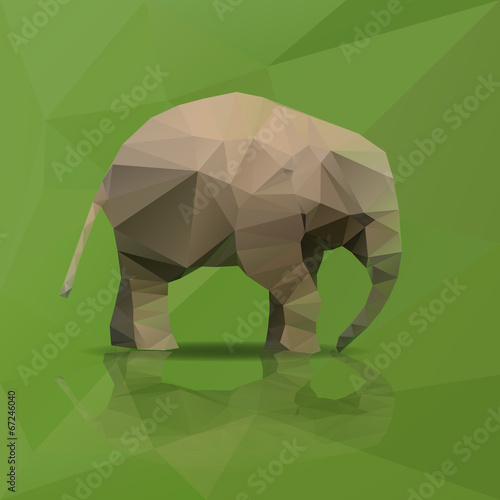 little elephant from triangles walking eps10