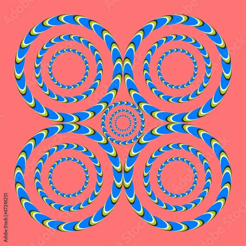 optical illusion helical circles