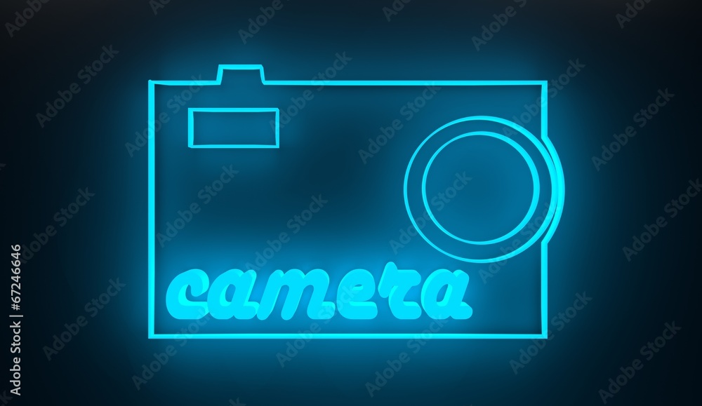 neon bulb digital camera icon neon bulb digital camera icon