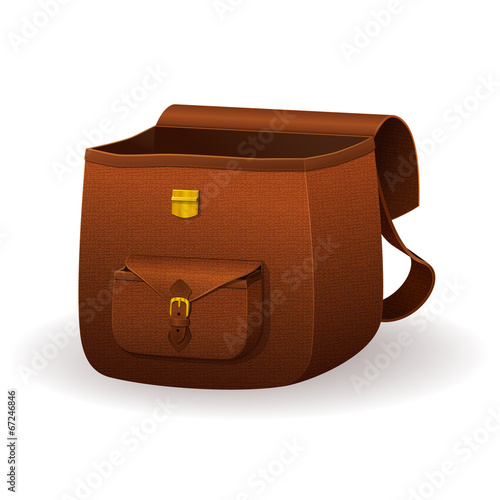 Realistic leather satchel