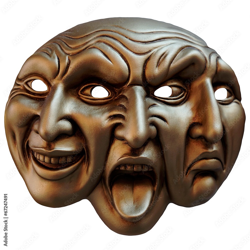 carnival mask three faces (different mapping of human emotions)