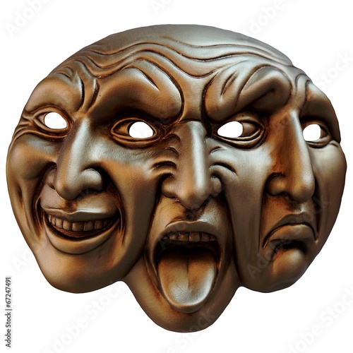 Obraz na płótnie carnival mask three faces (different mapping of human emotions) w salonie
