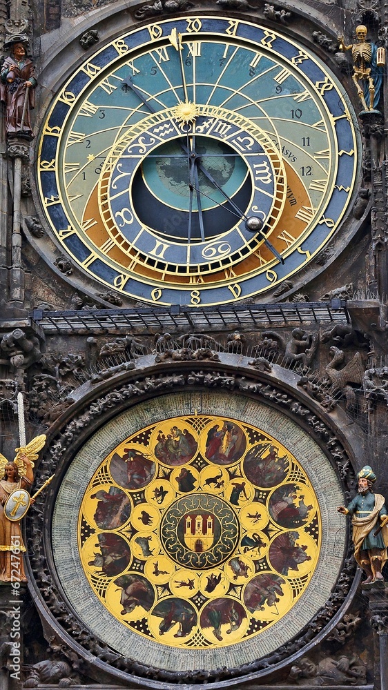 Astronomical clock on the town hall. Prague, Czech Republic