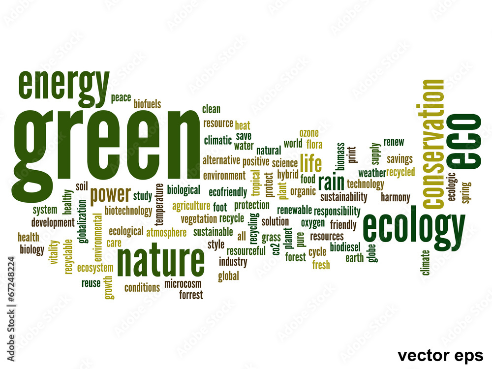 Vector conceptual ecology word cloud Vector conceptual ecology word cloud