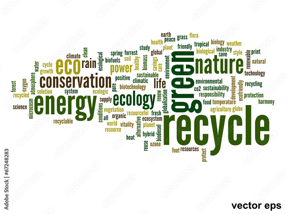Vector conceptual ecology word cloud Vector conceptual ecology word cloud