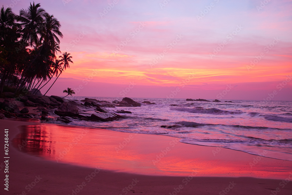 Sunset  and Tropical beach