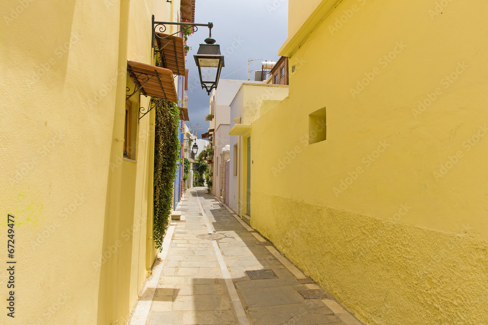 Colorful old town of Rethymno is located in Crete