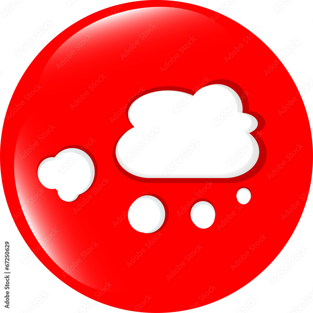 white cloud on internet web icon isolated on white white cloud on internet web icon isolated on white