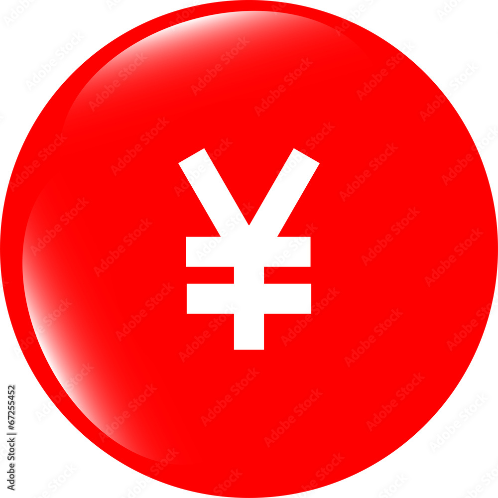 Yen JPY sign icon. web app button. shiny button Yen JPY sign icon. web app button. shiny button