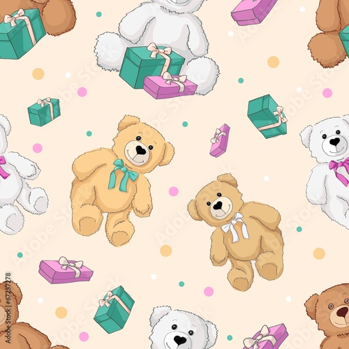 teddy bear color seamless background