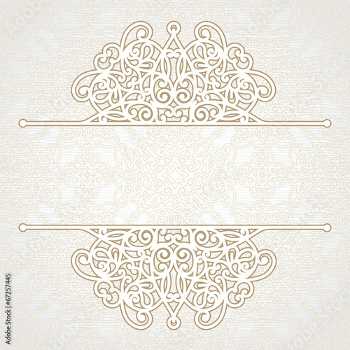 Vector lace card in east style.