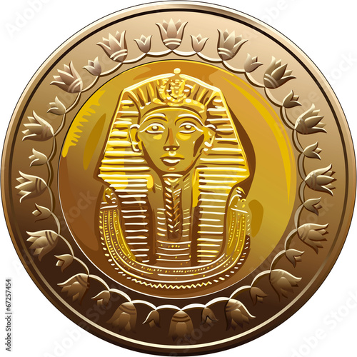vector Egyptian coin featuring Pharaoh