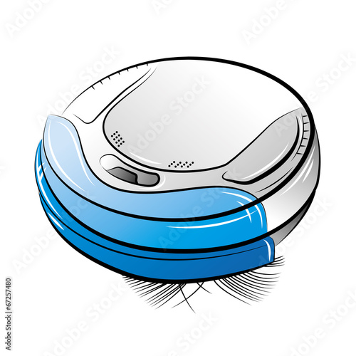Blue robotic vacuum cleaner