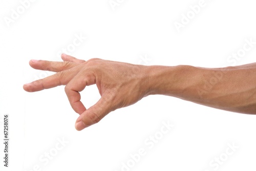Man hand show strum symbol