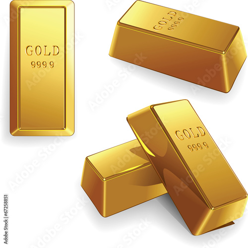 vector set of gold bars